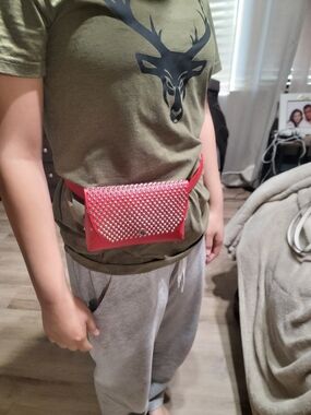 Studded Red Waist Bag